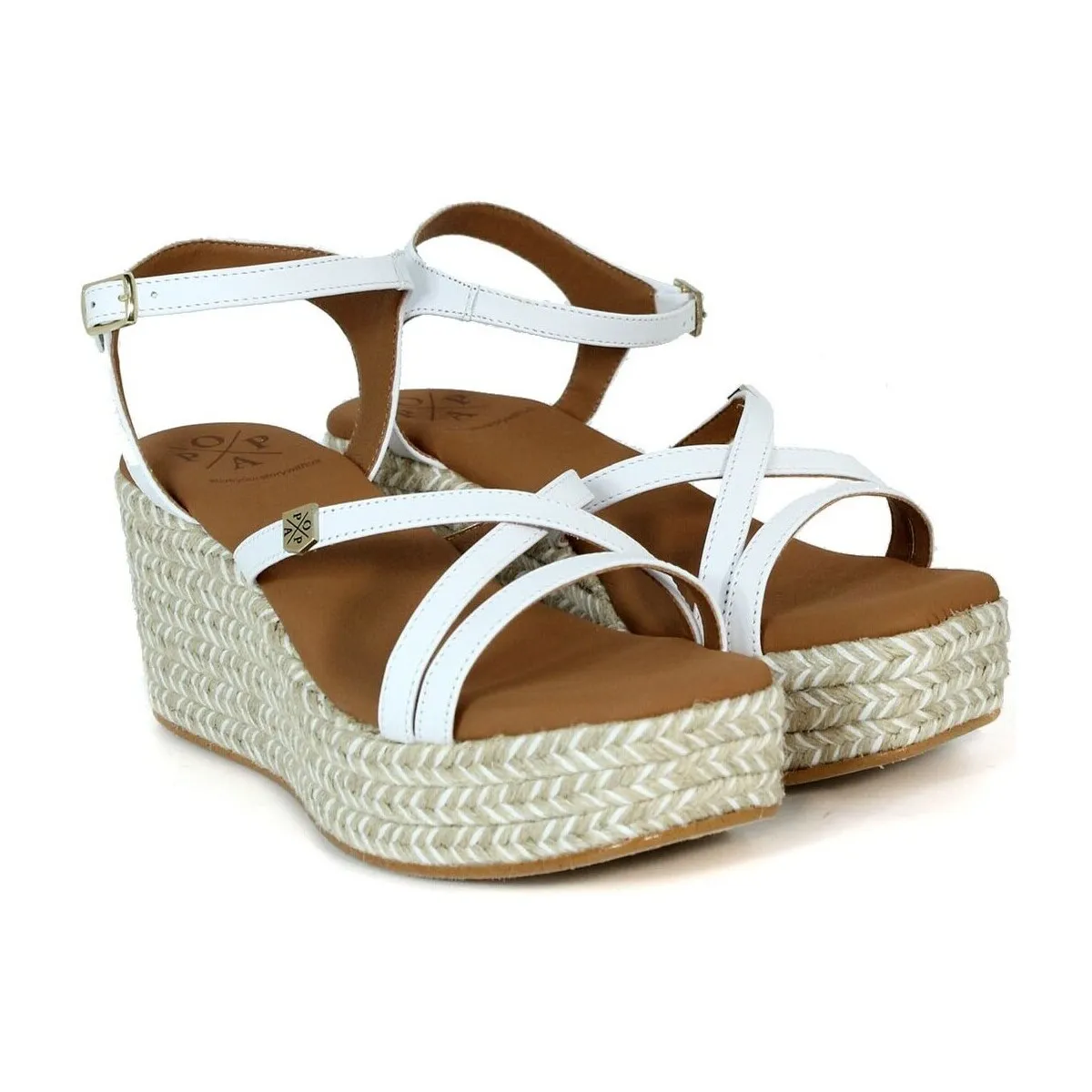 SANDALIAS CON CUÑA DE YUTE  CARLOTI BLANCO