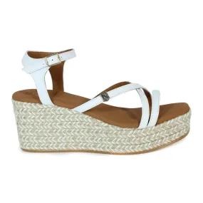 SANDALIAS CON CUÑA DE YUTE  CARLOTI BLANCO