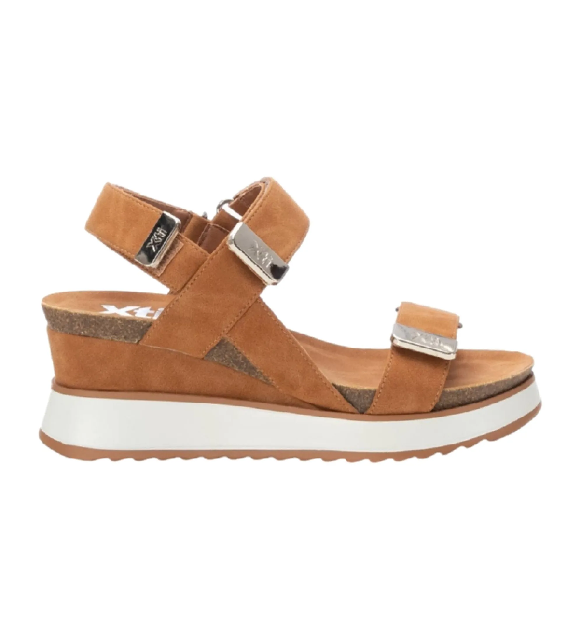 Sandalias con cuña 142619 marrón -altura cuña: 7cm-