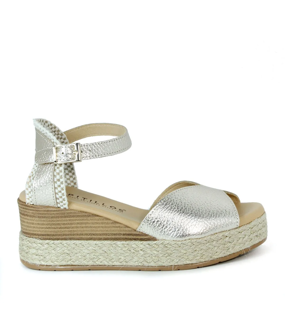 SANDALIAS DE CUÑA CÓMODAS PITILLOS 5521 ORO