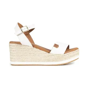 SANDALIAS DE CUÑA DE YUTE  ARAMBOL BLANCO