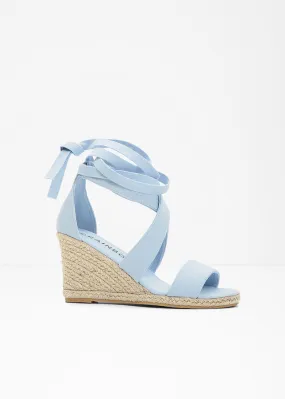 Sandalias de cuña Denim claro