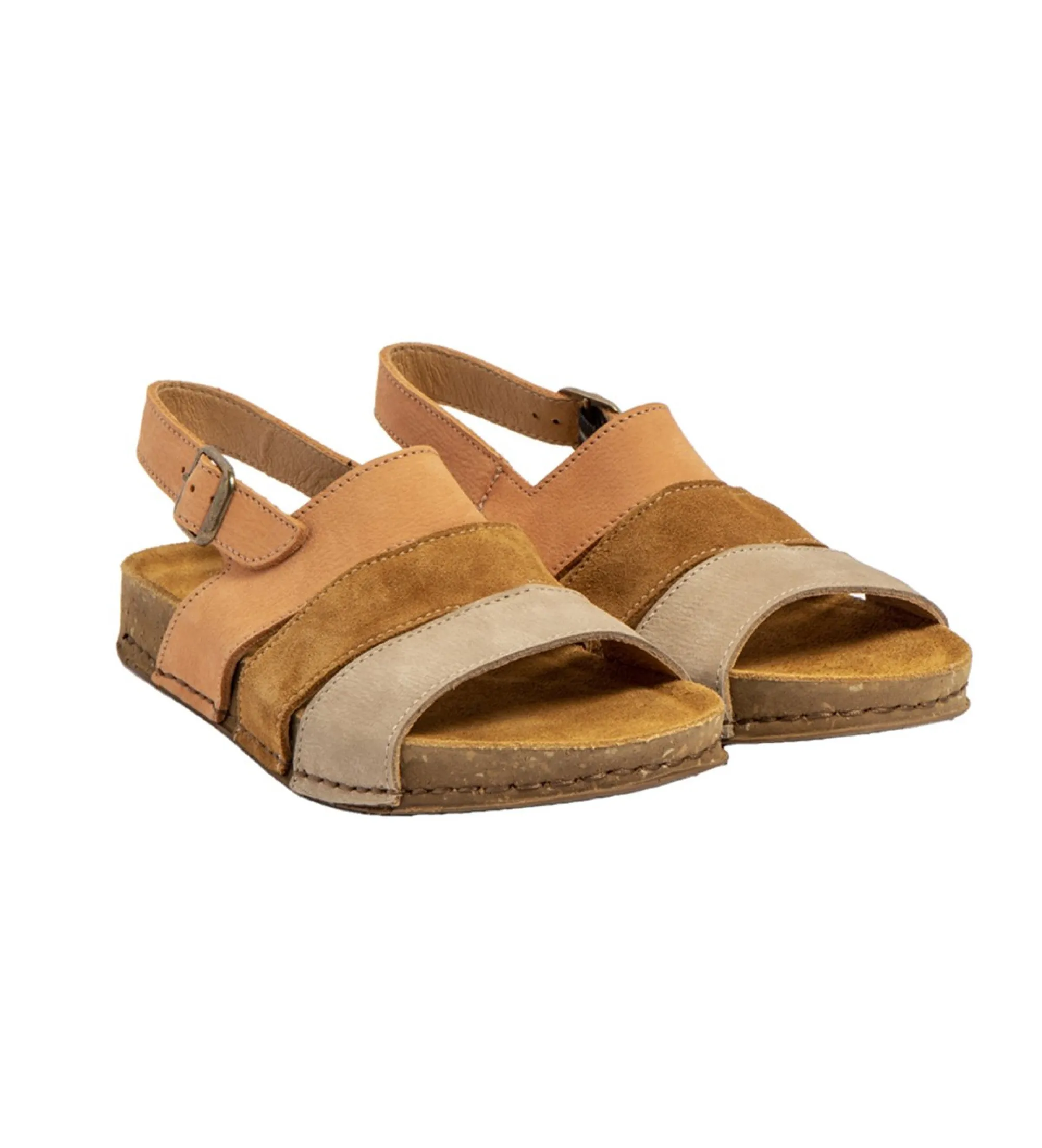 Sandalias de piel N5798 marrón