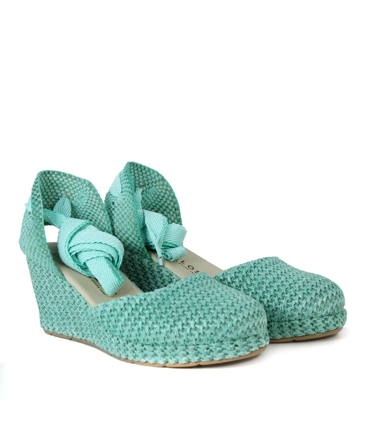 SANDALIAS VALENCIANAS DE CUÑA PITILLOS 5575-R TURQUESA