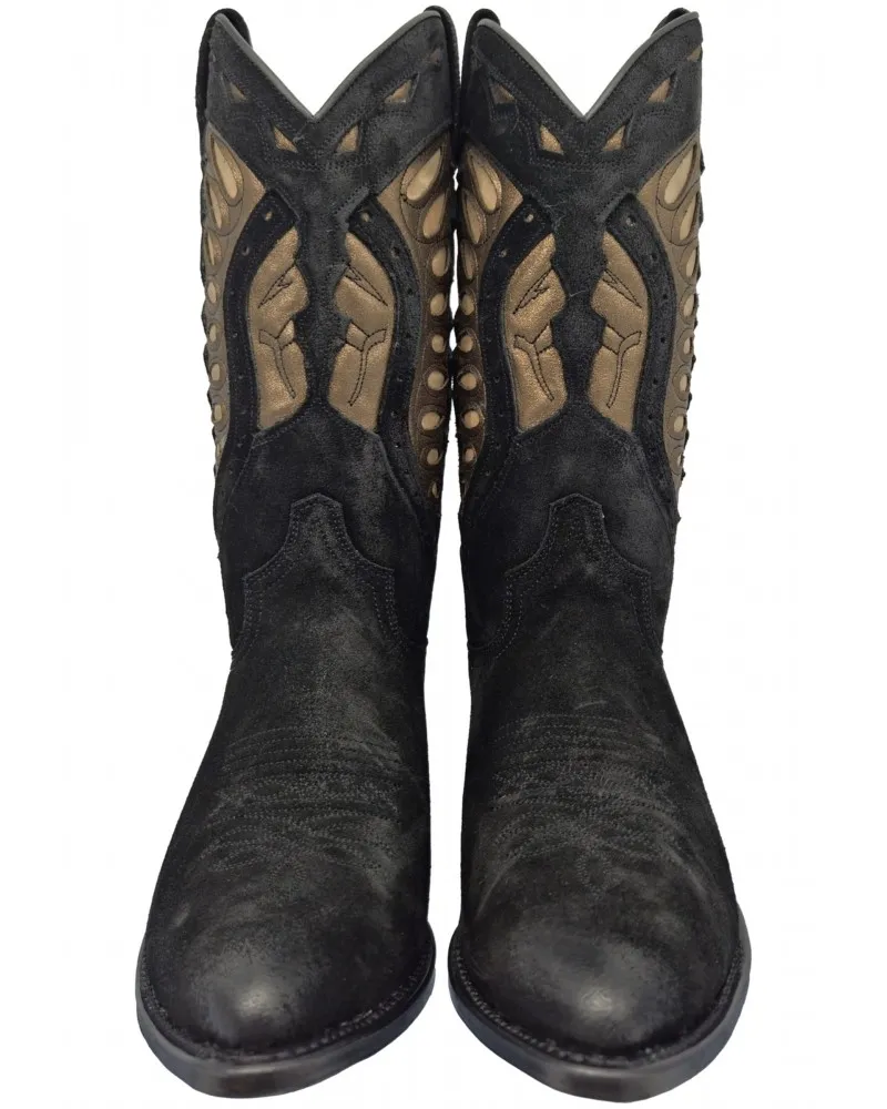 SENDRA - Botas Cowboy 18802 Lía Serraje Color Negro con Transparencias