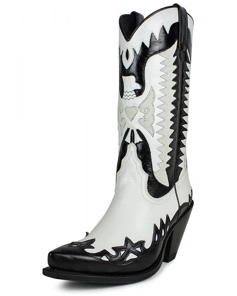 SENDRA - Botas Cowboy 3840 Gorca Piel Negro-Hielo