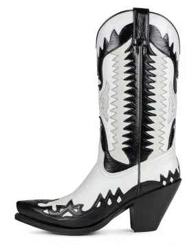 SENDRA - Botas Cowboy 3840 Gorca Piel Negro-Hielo