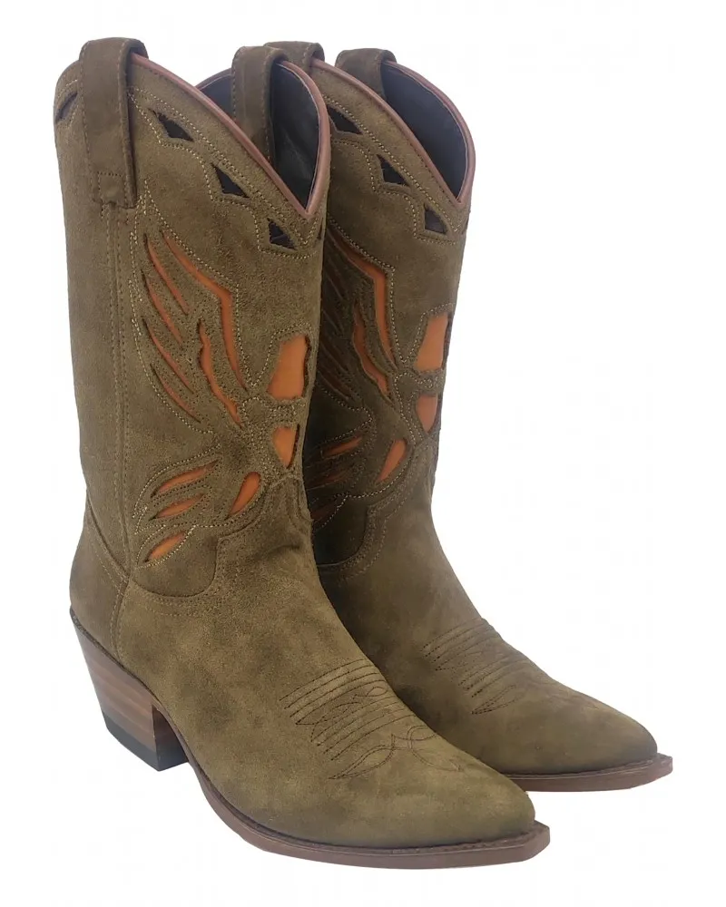 SENDRA - Botas Cowboy Lia en Serraje con Transparencias Modelo 18657