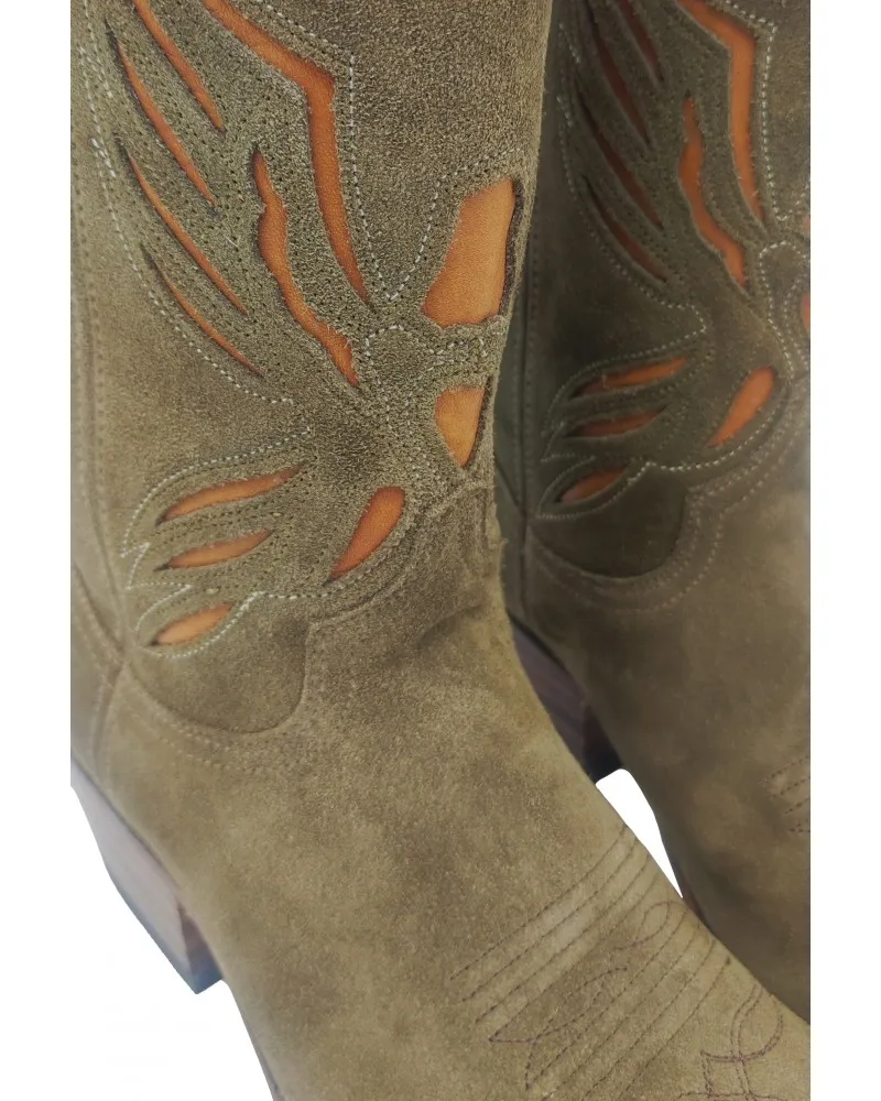 SENDRA - Botas Cowboy Lia en Serraje con Transparencias Modelo 18657