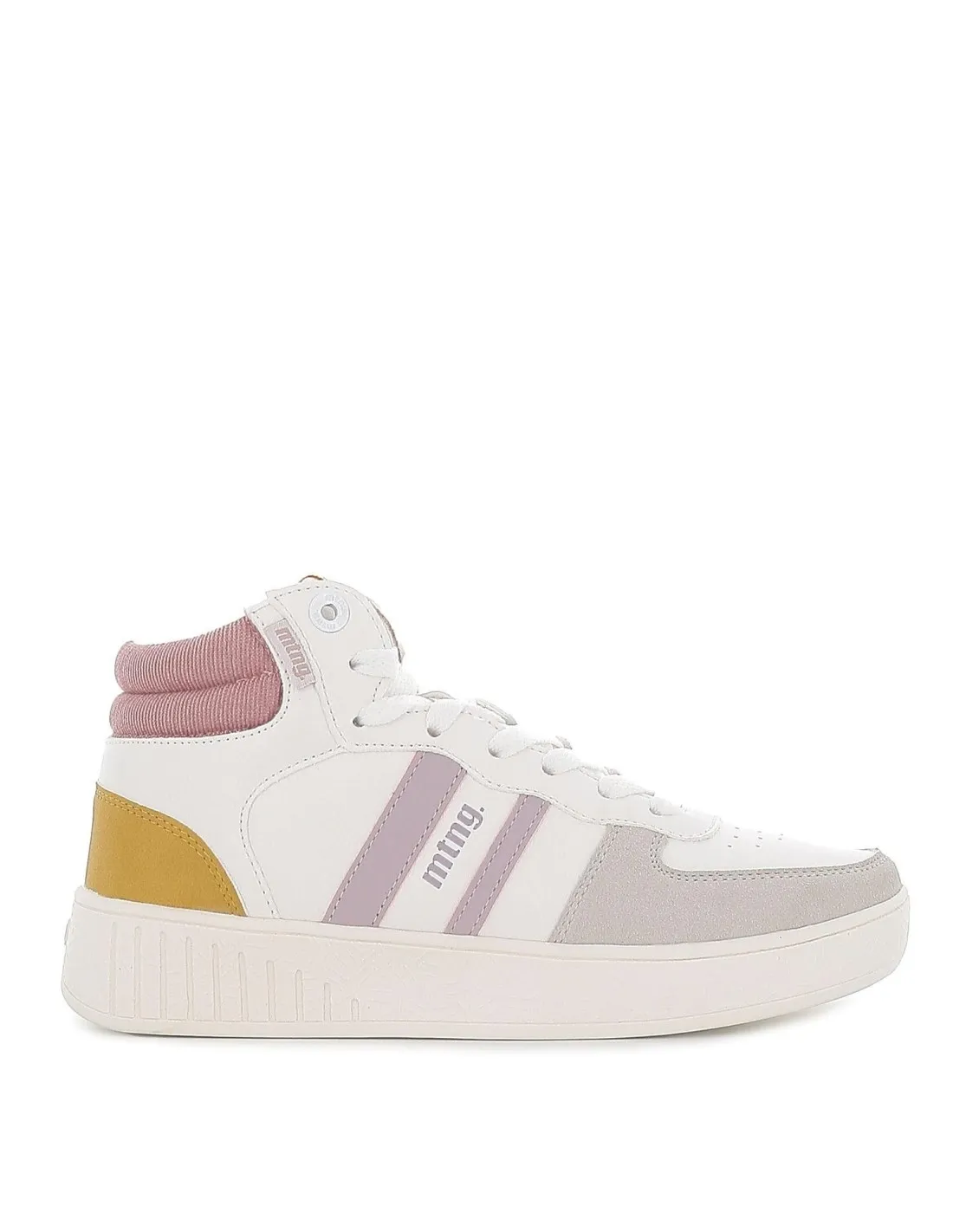 Sneakers deportiva caña alta blanca para mujer Mustang