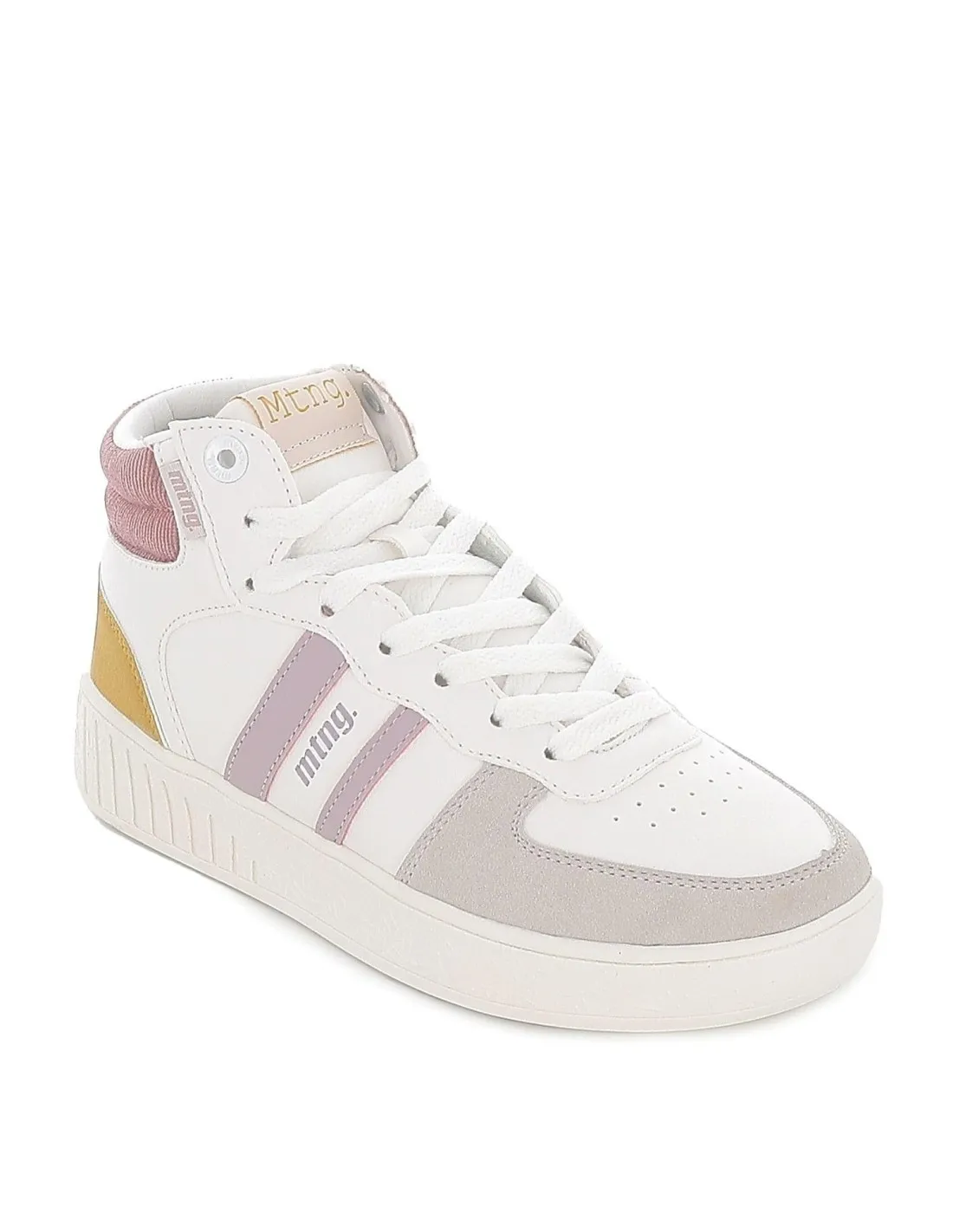 Sneakers deportiva caña alta blanca para mujer Mustang