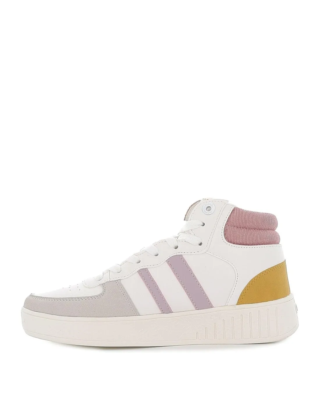 Sneakers deportiva caña alta blanca para mujer Mustang