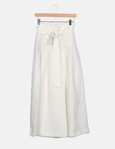 Uterqüe Pantalón de vestir blanco recto