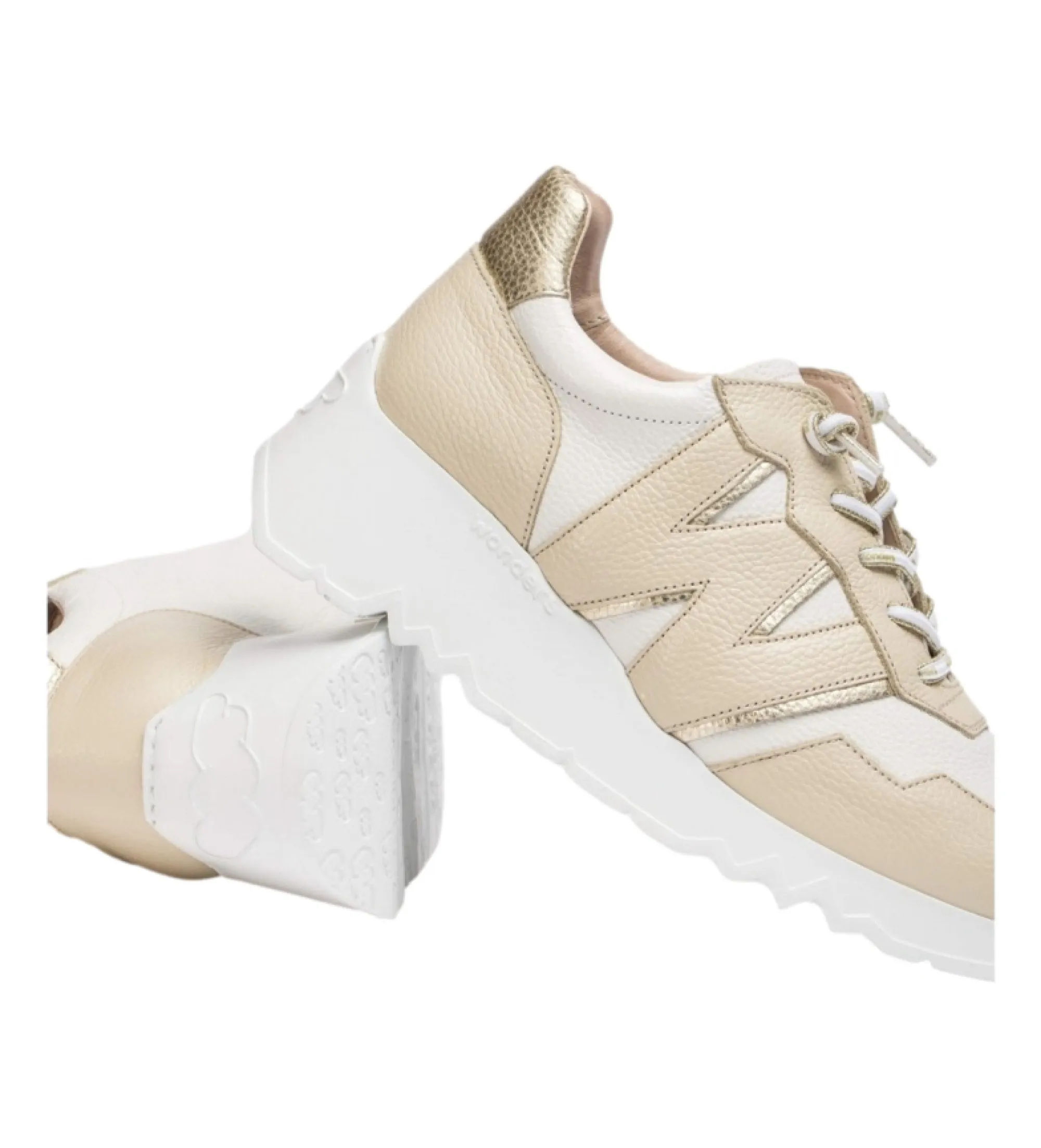 Zapatillas de piel Kyoto beige -Altura cuña 4.5cm-