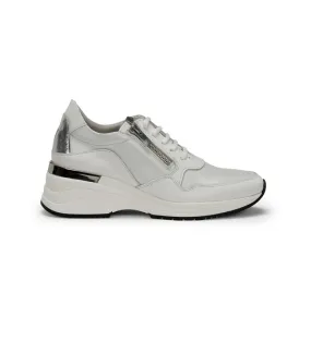 Zapatillas de Piel Tera D9042 blanco -Altura cuña 6cm-