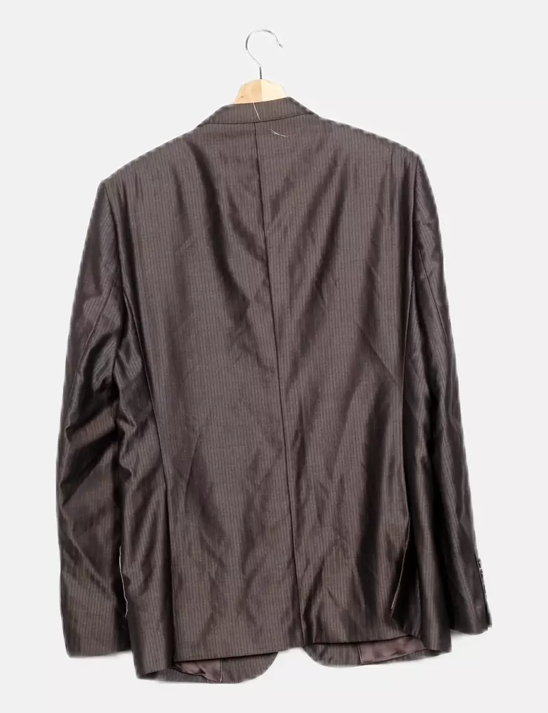 Zara Chaqueta de traje gris rayas