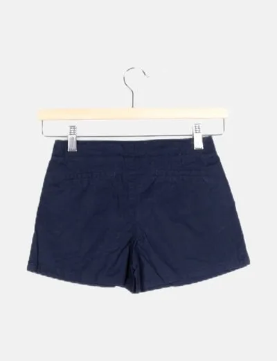 Zara Short de tela azul marino